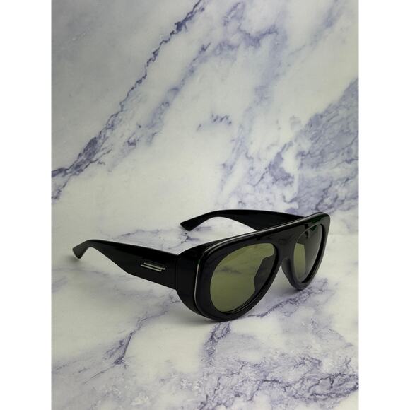 NEW Bottega Veneta BV1362S Black Green Aviator Sunglasses $690 main image 6